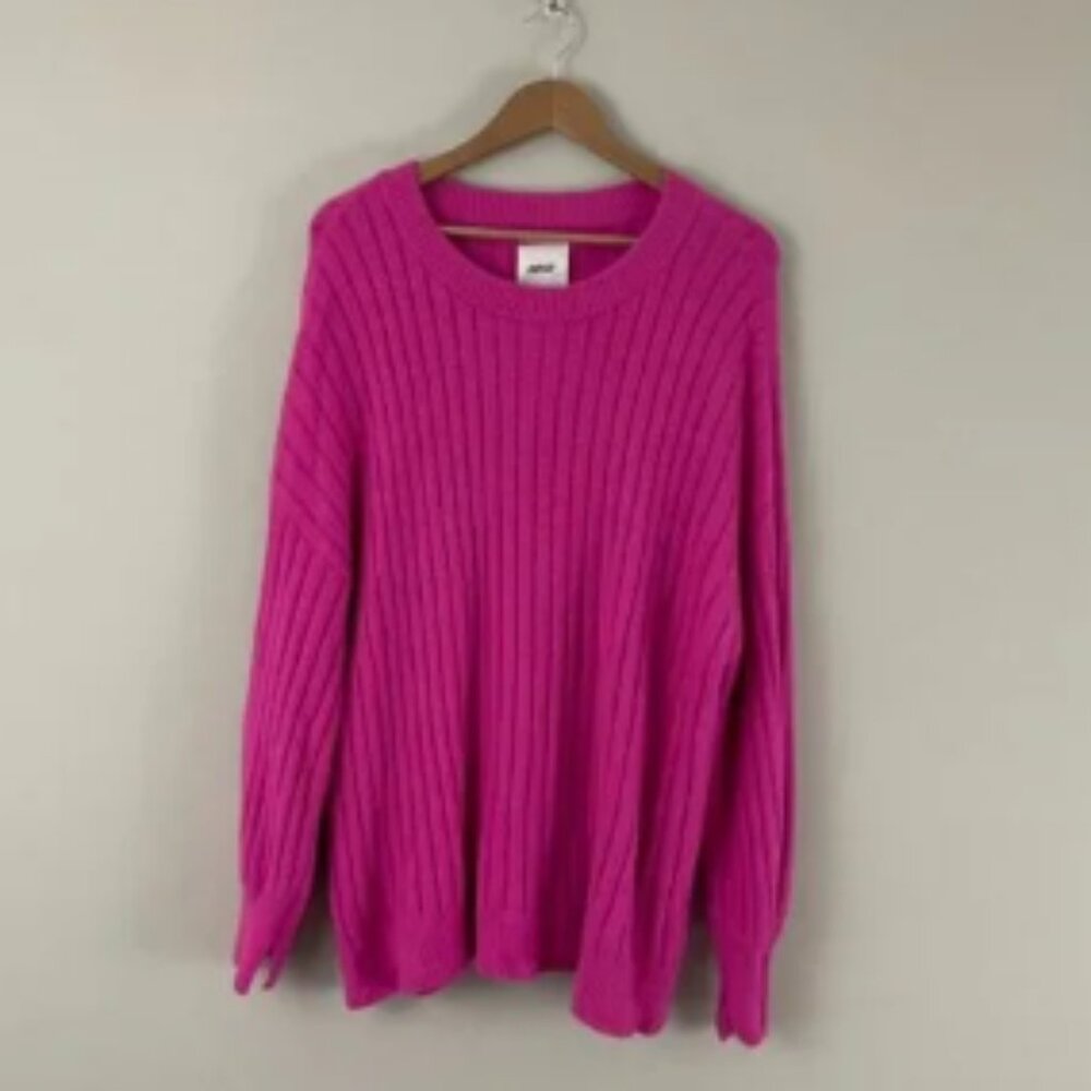 Aerie Buttercream Crew Oversized Sweater in Cosmic Pink Size Medium